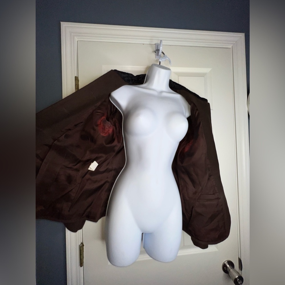 Vtg Summit Hill Women’s 10 100% Wool Brown Blazer Jacket Velvet Collar M Classic - Picture 7 of 14